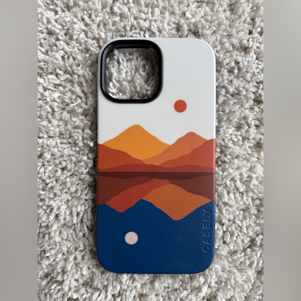 Casely day & night colorblock mountains iPhone 13 Pro Max phone case MagSafe